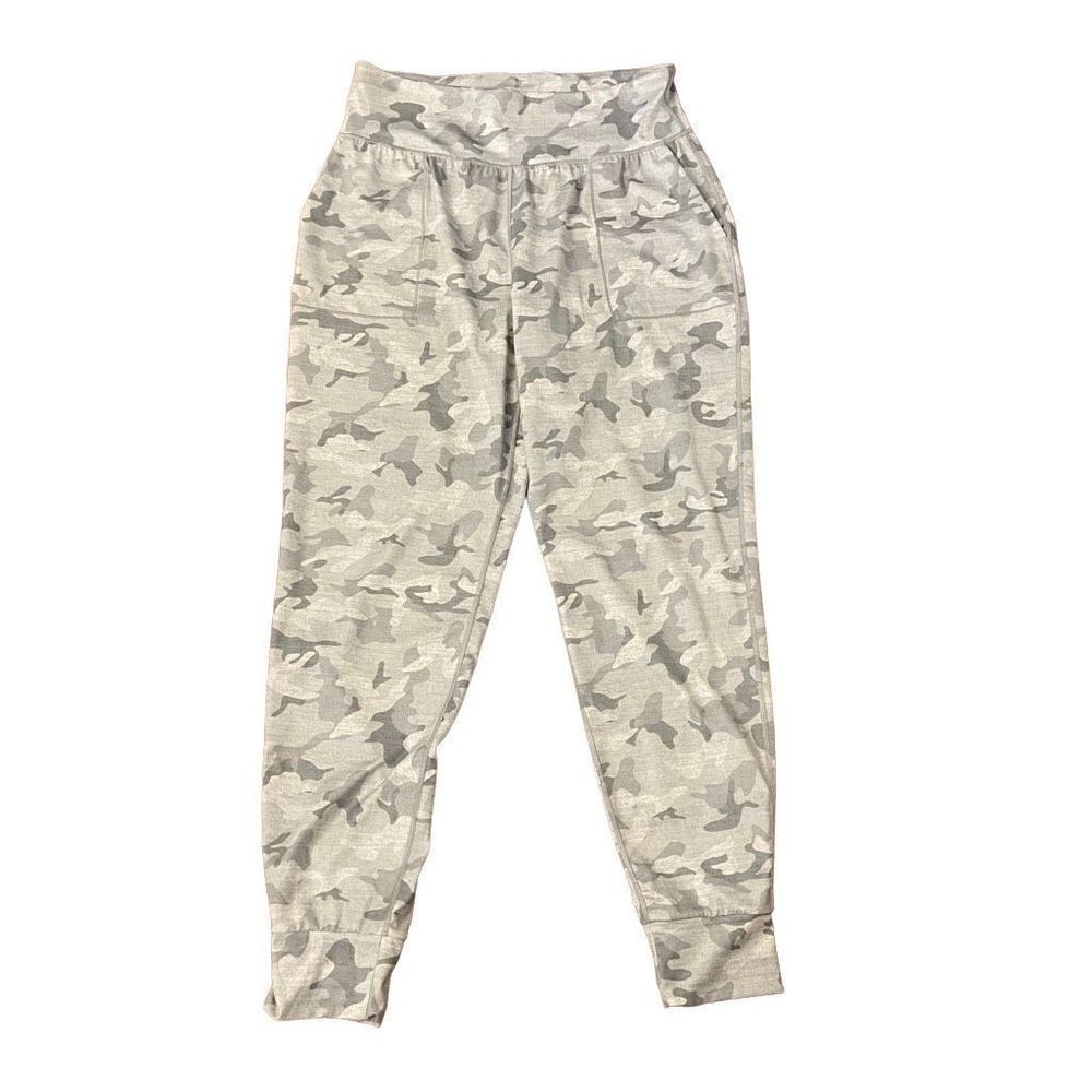 Gap Fit Eclipse Super High Rise Joggers Gray Camo Large Tall